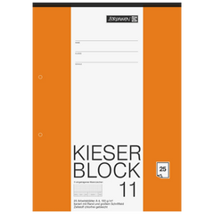 KIESER-Zeichenblock gelocht | A4, kariert, 25 Blatt, weiß