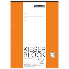 KIESER-Zeichenblock gelocht | A4, unliniert, 25 Blatt, weiß