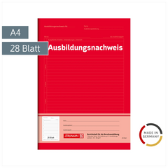 Ausbildungsnachweisheft | A4, 28 Blatt, rot