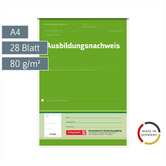 Ausbildungsnachweisblock | A4, 28 Blatt, grün