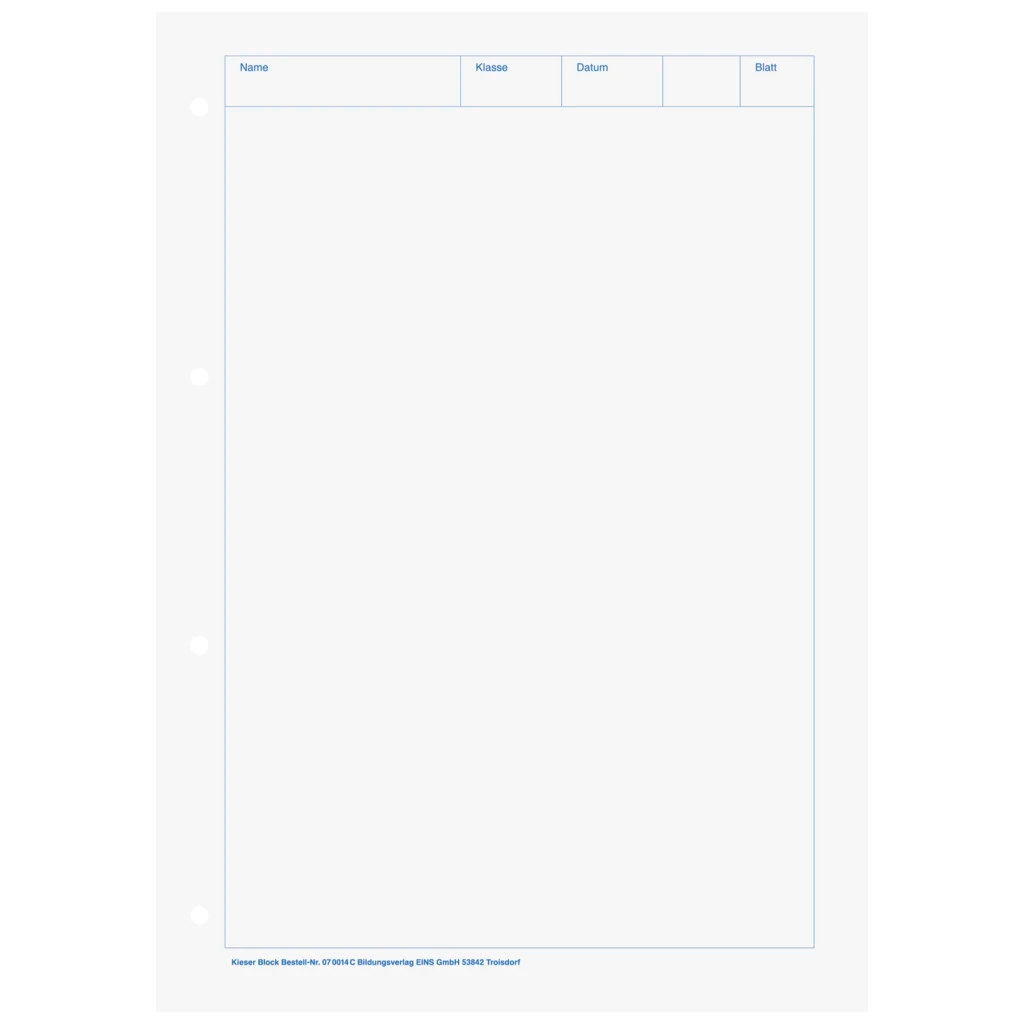 KIESER-Block gelocht | A4, Lineatur 20, 50 Blatt, mehrfarbig