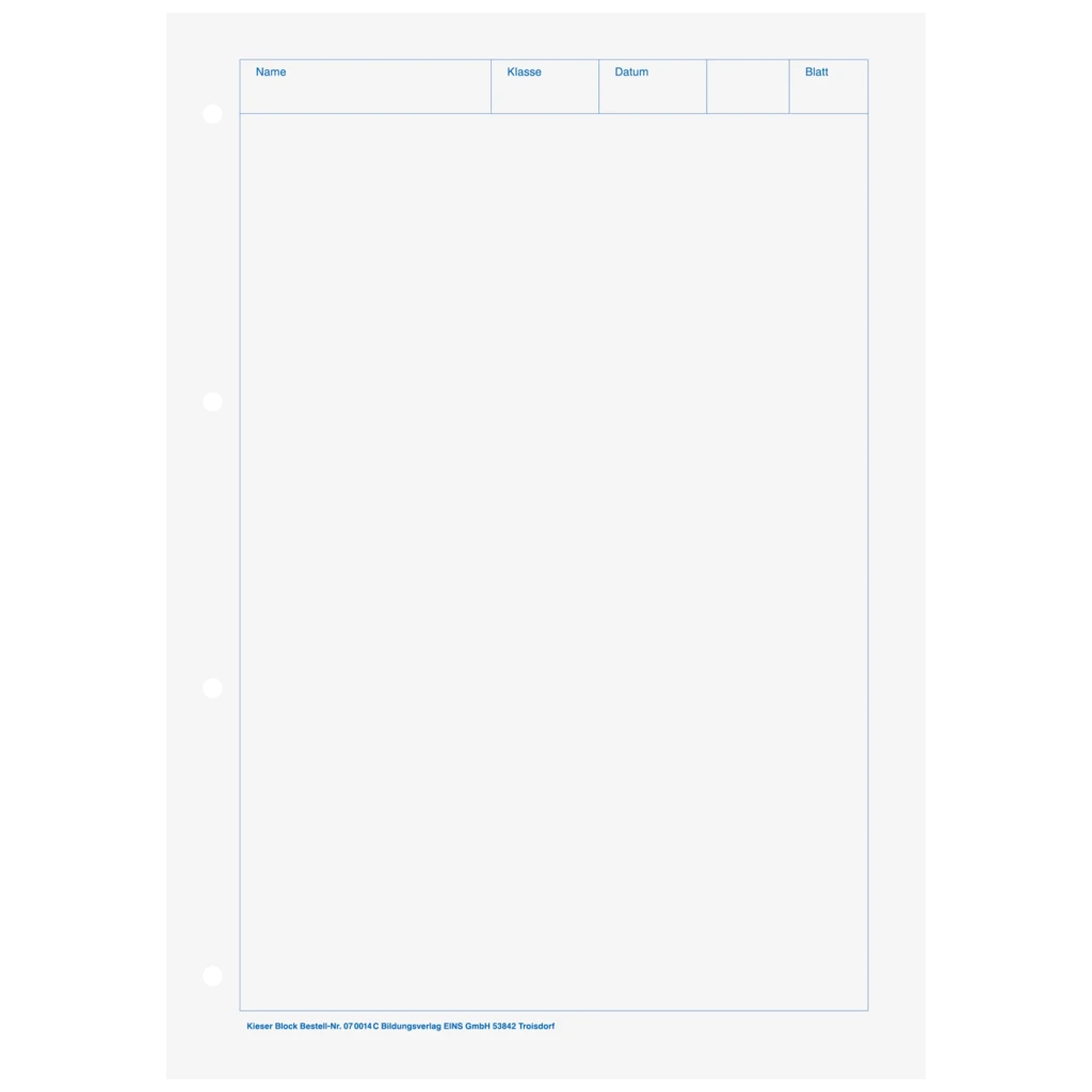 KIESER-Block gelocht | A4, Lineatur 20, 50 Blatt, mehrfarbig
