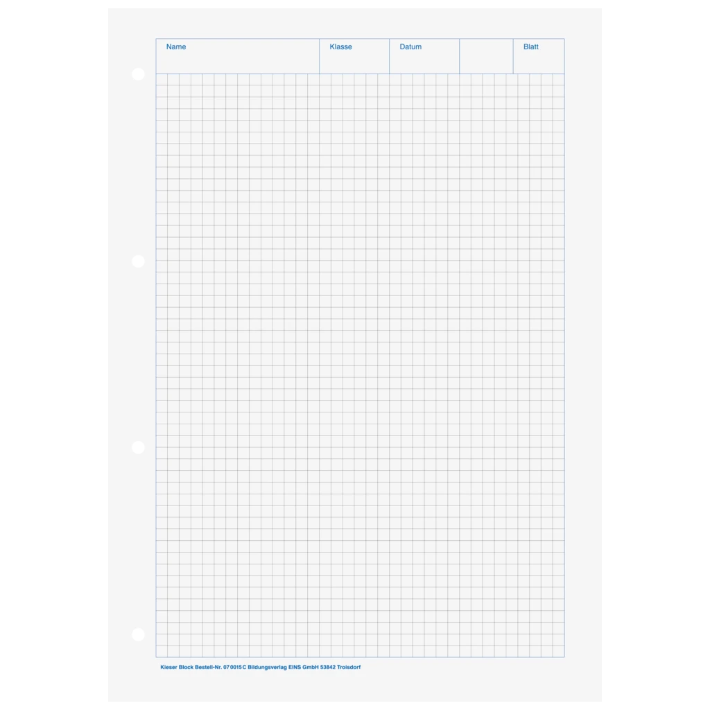 KIESER-Block gelocht | A4, Lineatur 22, 50 Blatt, mehrfarbig