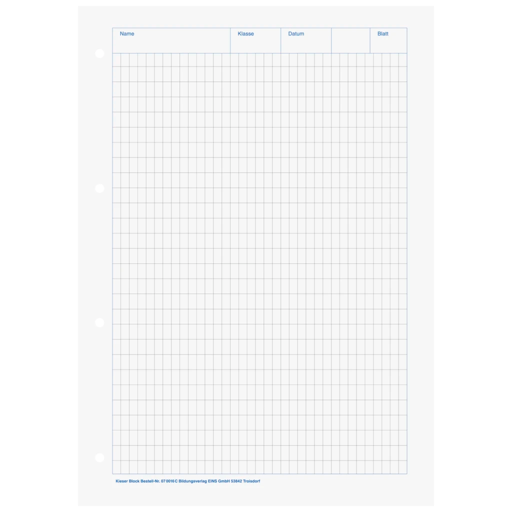 KIESER-Block gelocht | A4, Lineatur 23, 50 Blatt, mehrfarbig