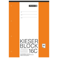KIESER-Block gelocht | A4, Lineatur 23, 50 Blatt, mehrfarbig