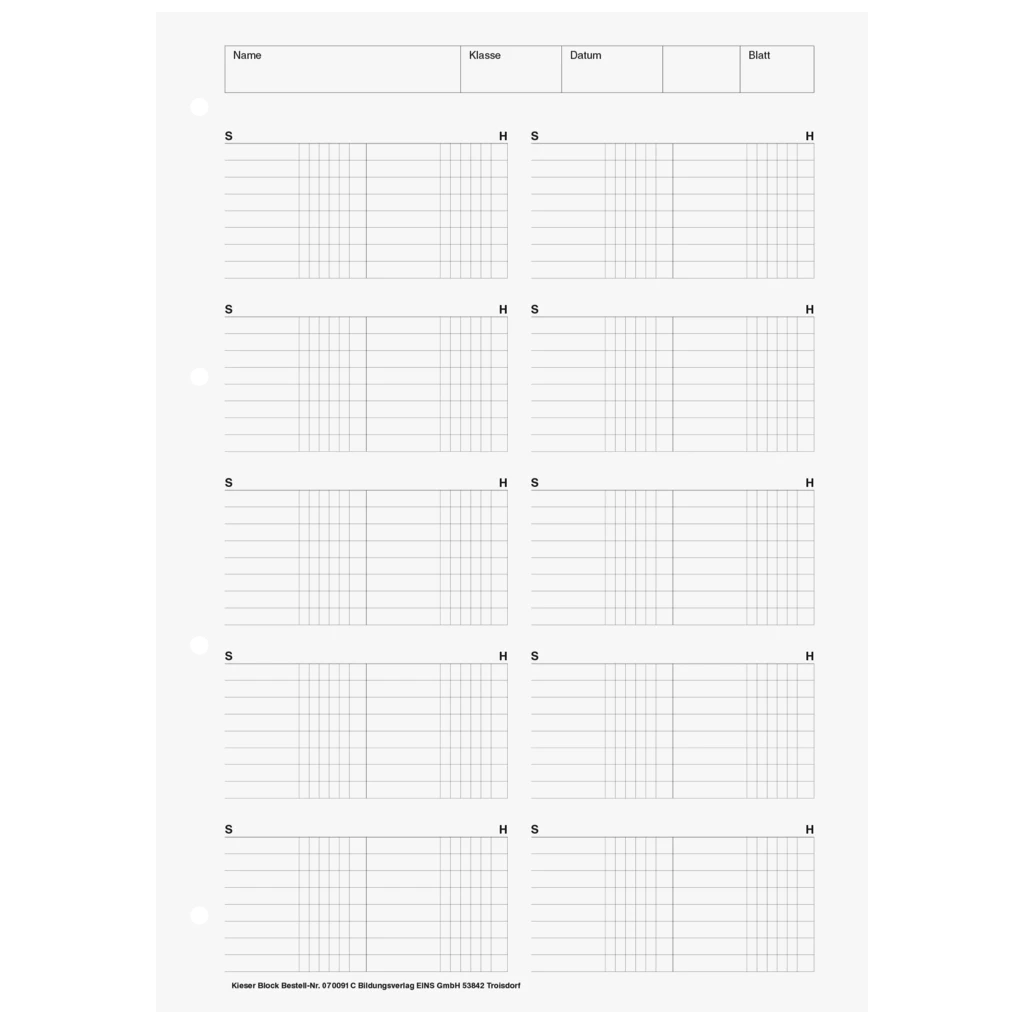 KIESER-Block gelocht | A4, 50 Blatt, mehrfarbig