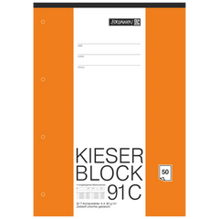 KIESER-Block gelocht | A4, 50 Blatt, mehrfarbig