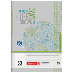 Vokabelheft Recycling | A5, Lineatur 53, 32 Blatt, grün/grau