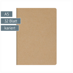 Heft Pimp it up! | A5, kariert, 32 Blatt, braun