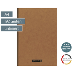 Notizbuch Premium FACT!plus Kladde | A4, unliniert, braun