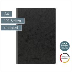 Notizbuch Premium FACT!plus Kladde | A4, unliniert, schwarz