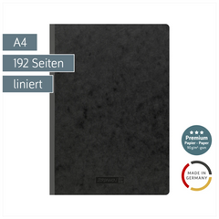 Notizbuch Premium FACT!plus Kladde | A4, liniert, schwarz