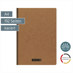 Notizbuch Premium FACT!plus Kladde | A4, kariert, braun