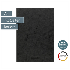 Notizbuch Premium FACT!plus Kladde | A4, kariert, schwarz