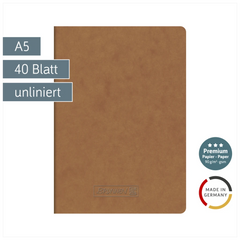 Heft Premium FACT!plus | A5, unliniert, 40 Blatt, braun