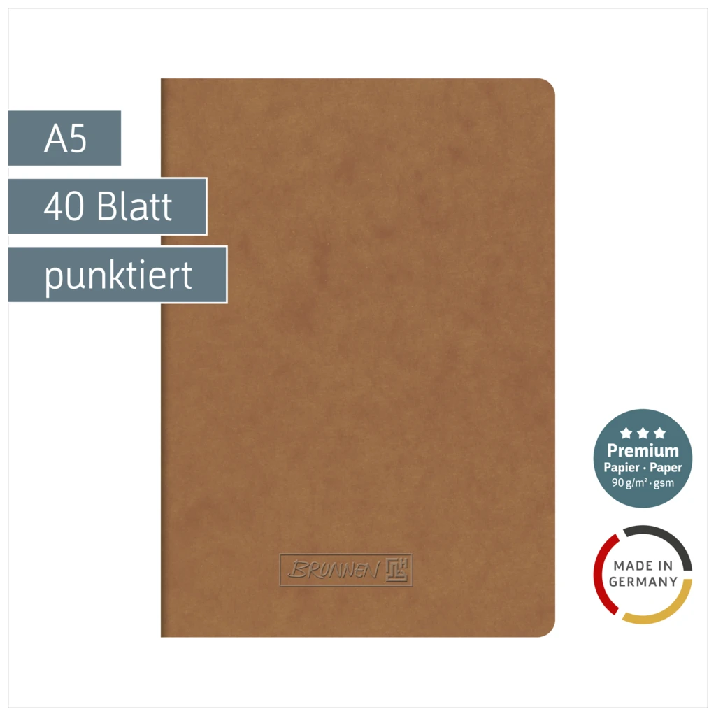 Heft Premium FACT!plus | A5, punktiert, 40 Blatt, braun