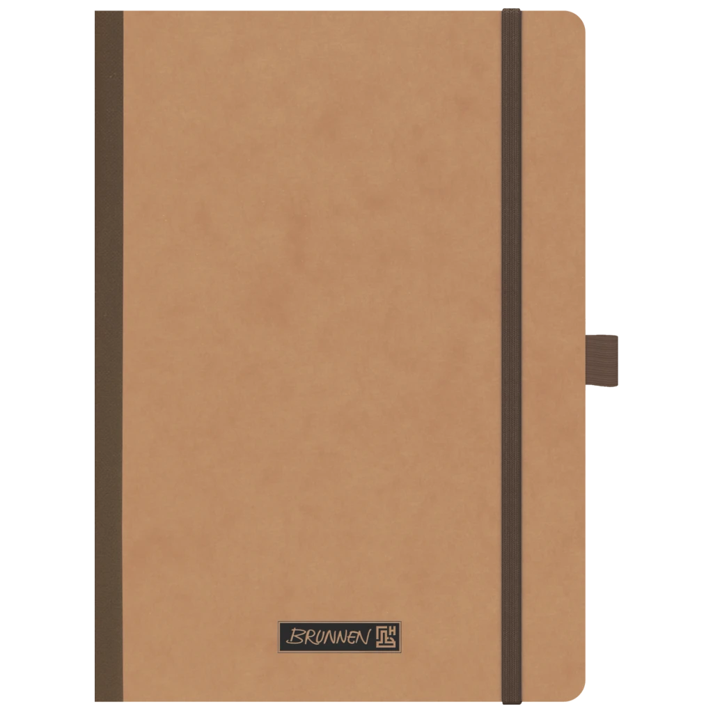 Notizbuch Premium FACT!plus Kladde | A5, unliniert, Gummizugverschluss, braun