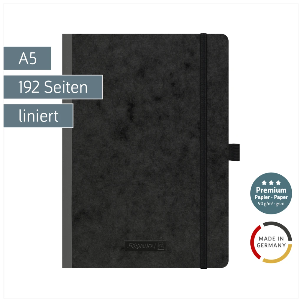 Produktbild von Brunnen Notizbuch KOMPAGNON Trend – A6, Liniert, Grün – Tagebuch 105571757