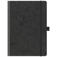 Notizbuch Premium FACT!plus Kladde | A5, punktiert, Gummizugverschluss, schwarz