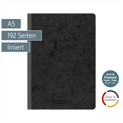Notizbuch Premium FACT!plus Kladde | A5, liniert, schwarz