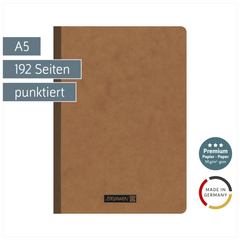 Notizbuch Premium FACT!plus Kladde | A5, punktiert, braun