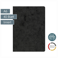 Heft Premium FACT!plus | A6, liniert, 40 Blatt, schwarz