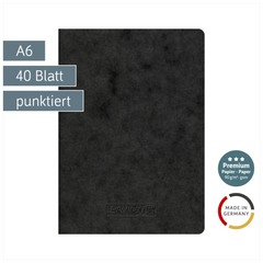 Heft Premium FACT!plus | A6, punktiert, 40 Blatt, schwarz