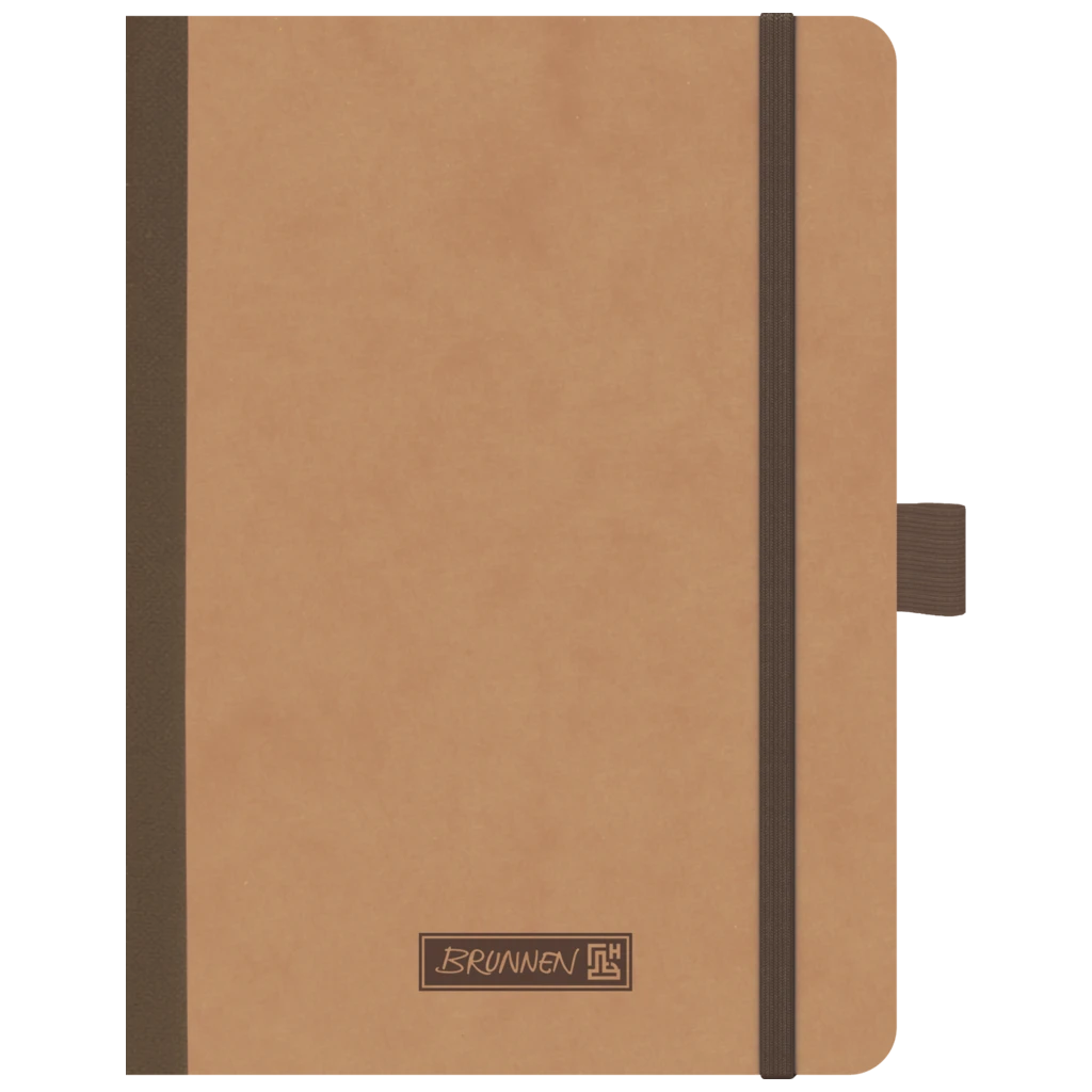 Notizbuch Premium FACT!plus Kladde | A6, unliniert, Gummizugverschluss, braun
