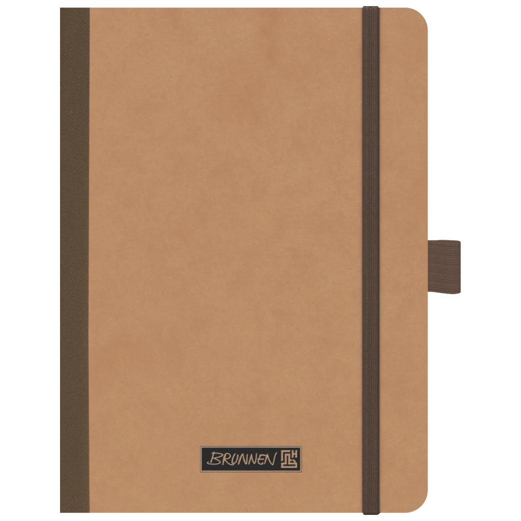 Notizbuch Premium FACT!plus Kladde | A6, liniert, Gummizugverschluss, braun