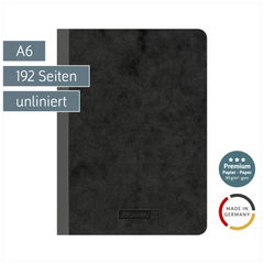 Notizbuch Premium FACT!plus Kladde | A6, unliniert, schwarz