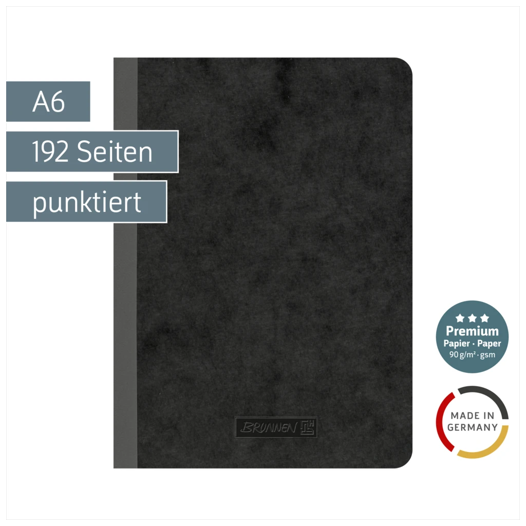 Notizbuch Premium FACT!plus Kladde | A6, punktiert, schwarz