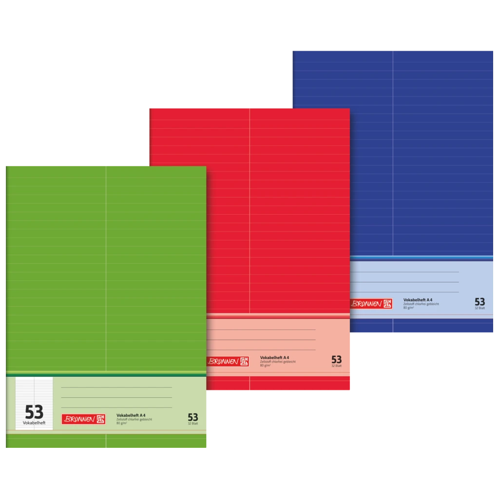 Vokabelheft | A4, Lineatur 53, 32 Blatt, sortiert
