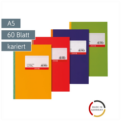 Diarien | A5, kariert, 60 Blatt, sortiert