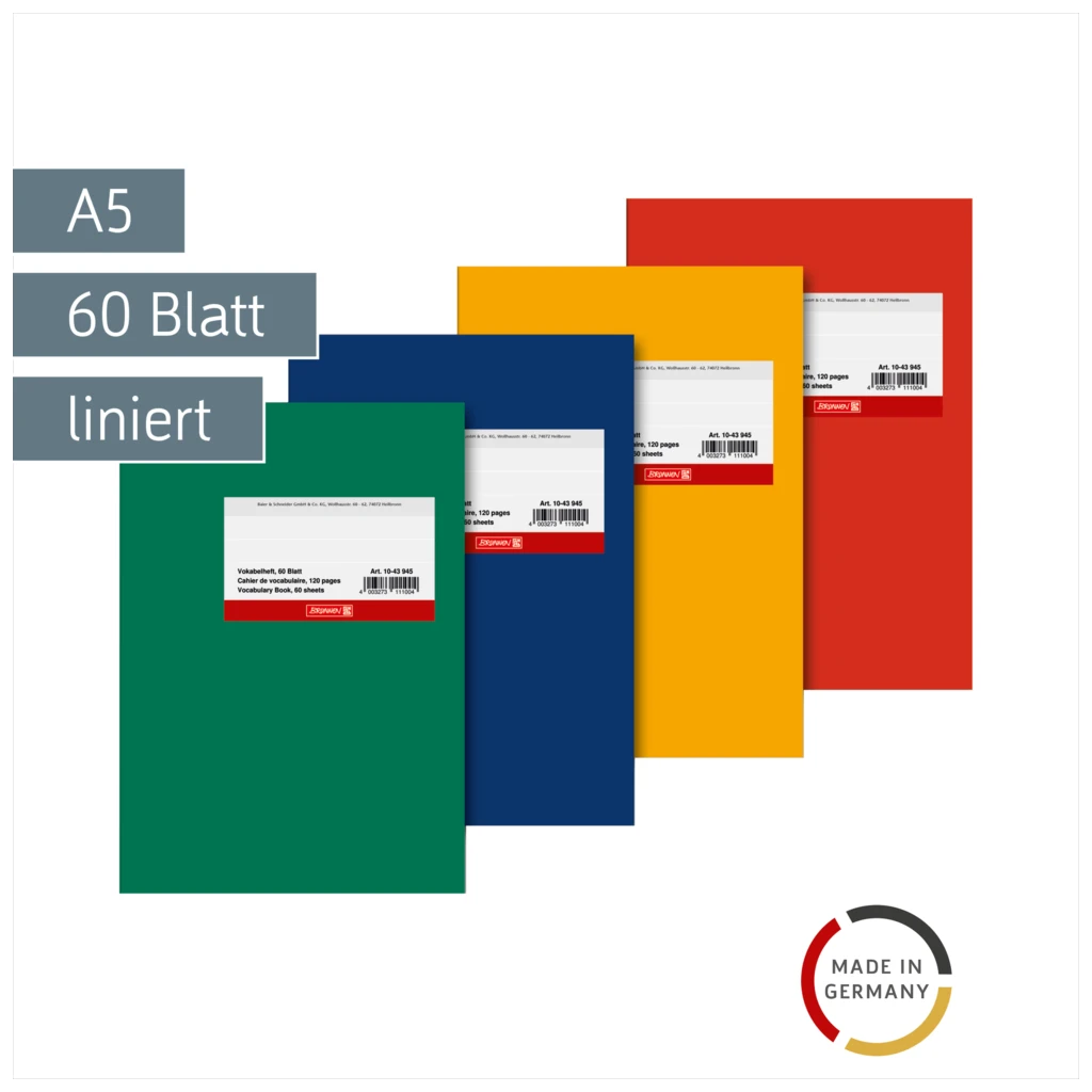 Vokabelheft | A5, Lineatur 53, 60 Blatt, sortiert