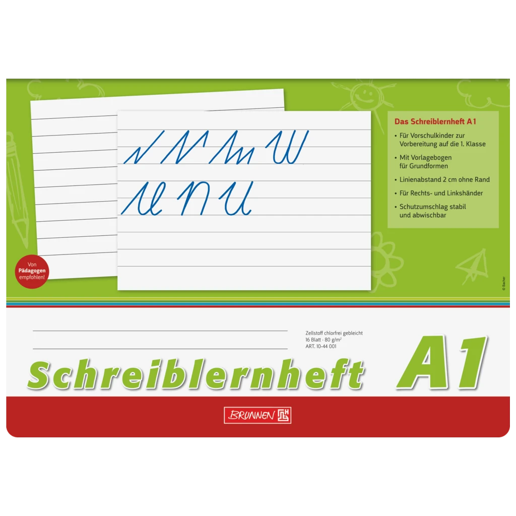 Schreiblernheft | A4 quer, Lineatur A1, 16 Blatt