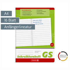 Schreiblernheft | A4, Lineatur GS, 16 Blatt, grün