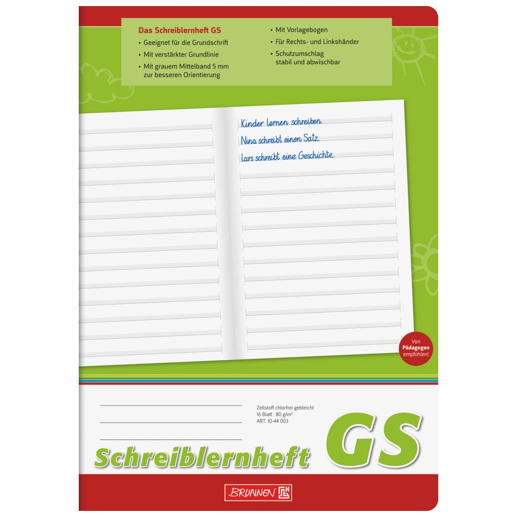 Schreiblernheft | A4, Lineatur GS, 16 Blatt, grün