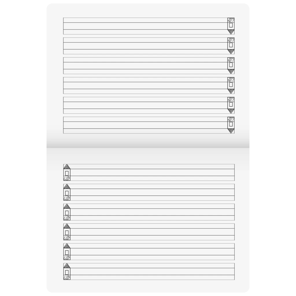 Schreiblernheft | A4 quer, Lineatur 4, 16 Blatt