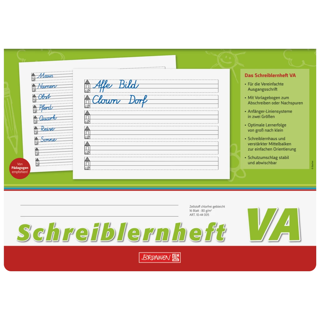 Schreiblernheft | A4 quer, Lineatur VA, 16 Blatt