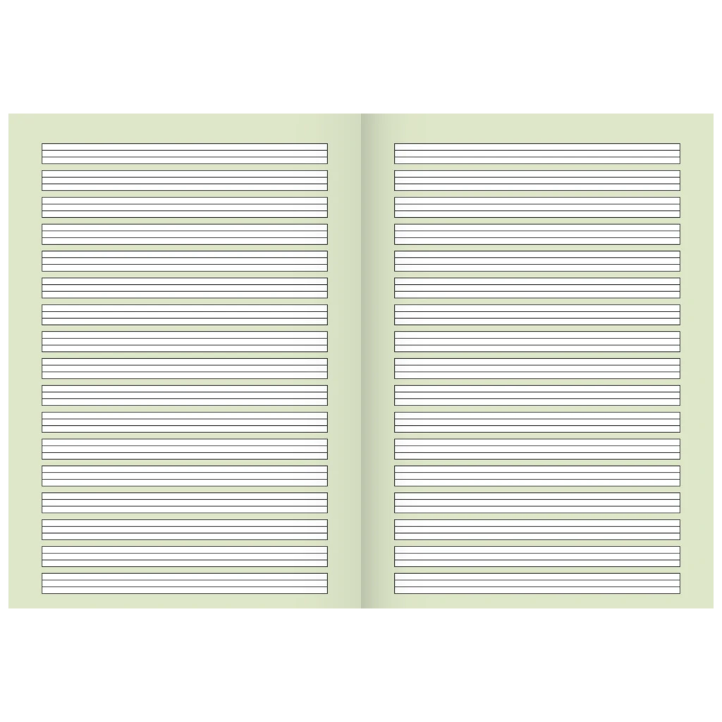 Schulheft Recycling | A4, Lineatur 2, 16 Blatt, grün/grau