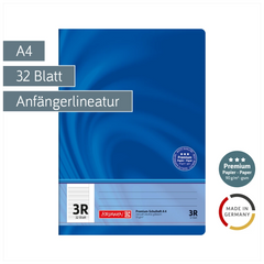 Schulheft Premium Vivendi | A4, Lineatur 3R, 32 Blatt, blau