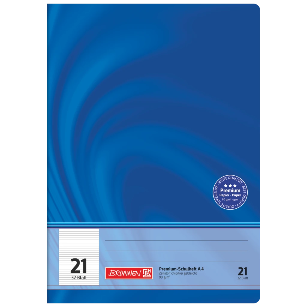 Schulheft Premium Vivendi | A4, Lineatur 21, 32 Blatt, blau