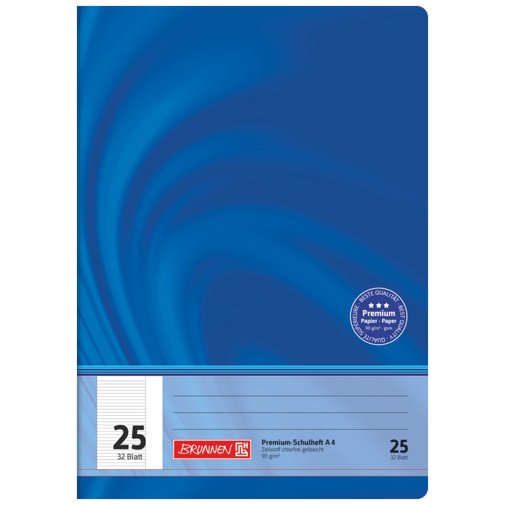 Schulheft Premium Vivendi | A4, Lineatur 25, 32 Blatt, blau