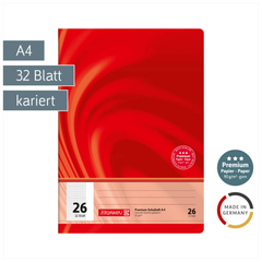 Schulheft Premium Vivendi | A4, Lineatur 26, 32 Blatt, rot