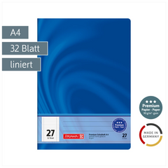 Schulheft Premium Vivendi | A4, Lineatur 27, 32 Blatt, blau