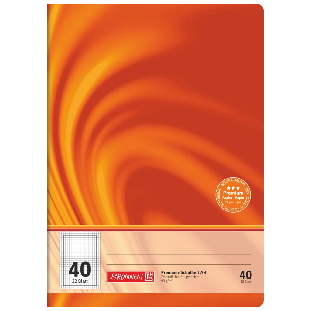 Schulheft Premium Vivendi | A4, Lineatur 40, 32 Blatt, orange