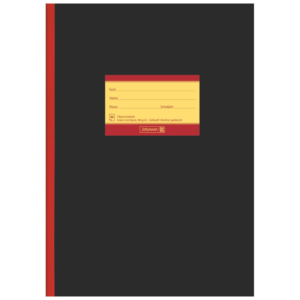 Oberschulheft | A4, Lineatur 25, 20 Blatt, schwarz