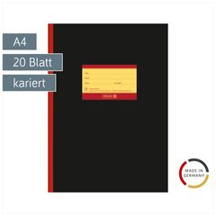 Oberschulheft | A4, Lineatur 26A, 20 Blatt, schwarz