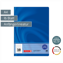 Schulheft Premium Vivendi | A4, Lineatur 3R, 16 Blatt, blau