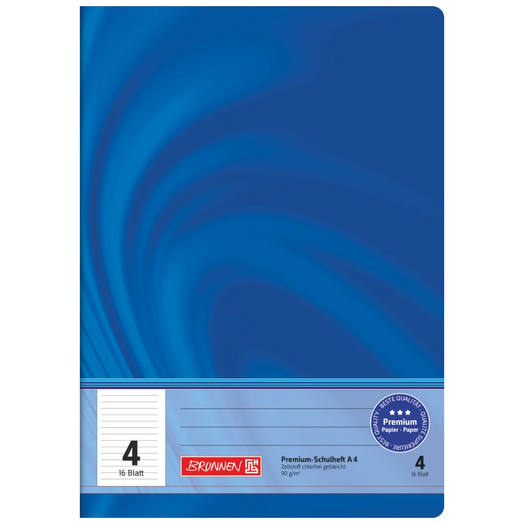 Schulheft Premium Vivendi | A4, Lineatur 4, 16 Blatt, blau